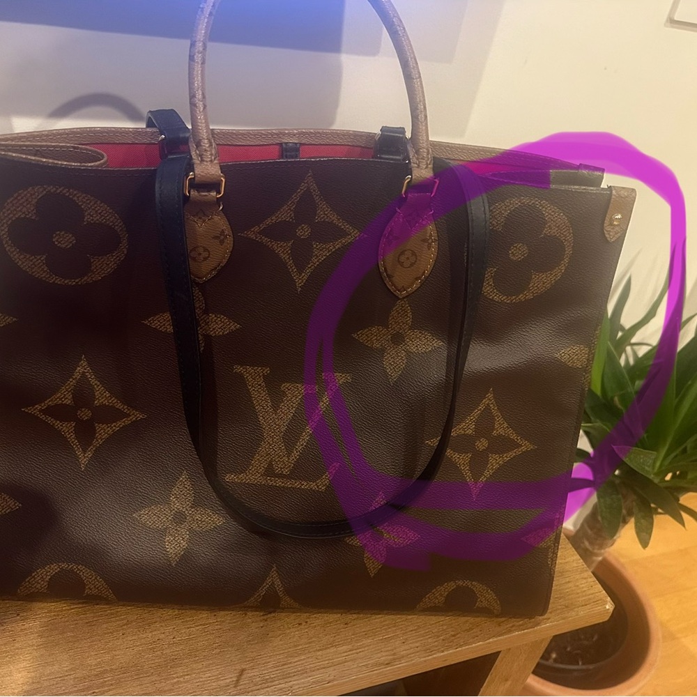 Louis Vuitton Brown Monogram Tote with Tan Handles - Picture 14 of 15